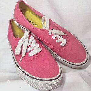 Airwalk Canvas Lace Up Sneakers-Peach/Pink-Size 9-Women's-Casual